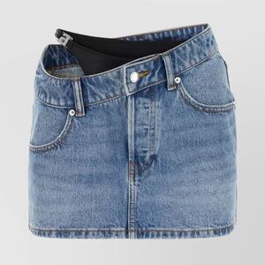 Alexander Wang Asymmetrical Waistband Denim Mini Skirt